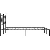  Metalni okvir za krevet s uzglavljem crni 140x190 cm | shoptok.hr
