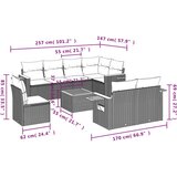  Vrtna sedežna garnitura 9-delna z blazinami črn poli ratan, (21093785) | Shoptok.si