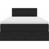  Krevet s prostorom za pohranu s LED-om Crna 120 x 190 cm Baršun | shoptok.hr