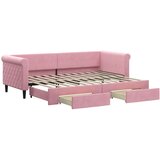  Dnevni krevet na razvlačenje ružičasti 80 x 200 cm baršunasti | shoptok.hr