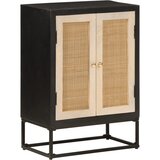  Komoda crna 55 x 30 x 76 cm od masivnog drva manga i željeza Slike