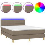 The Living Store Box spring postelja z vzmetnico LED taupe 140x200 cm blago - Box Spring Postelja, (21520960) | Shoptok.si