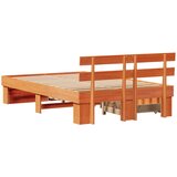  Krevetna konstrukcija s uzglavljem Vosak smeđa 135 x 190 cm | shoptok.hr