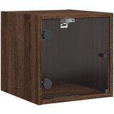 Furnova Nočna omarica s steklenimi vrati rjavi hrast 35x37x35 cm, (21926449) | Shoptok.si