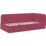  Kutni okvir kreveta Vinska crvena 90 x 190 cm Baršun | shoptok.hr