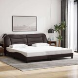 vidaXL Posteljni okvir z vzglavjem temno rjav 200x200 cm blago, (21088924) | Shoptok.si
