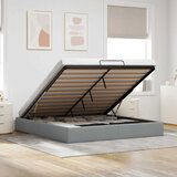 Maison Chic Otomanski Posteljni okvir - Dvoposteljna postelja - Zakonska postelja brez vzmetnice siv 160x200 cm blago-J531, (21766100) | Shoptok.si