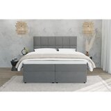 Ropez Sivi tapecirani bračni krevet s prostorom za odlaganje 200x200 cm Flip – | shoptok.hr