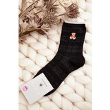 Aura.via Women's Patterned Socks with Bear Black | Shoptok.si