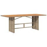  The living store vrtna miza z leseno akacijevo ploščo bež 190x80x74 cm pe ratan - vrtna miza, (21447176) | Shoptok.si