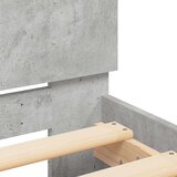  Posteljni okvir z vzglavjem betonsko siv 140x190 cm | Shoptok.si