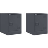 vidaXL Nočna omarica 2 kosa antracit 34,5x39x44 cm jeklo | Shoptok.si