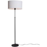 QAZQA Vloerlamp zwart met ovale linnen kap wit 50cm - Parte Cene