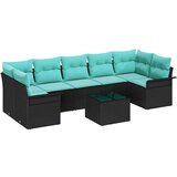  Vrtna sedežna garnitura 8 pcs Črna in turkizna 55 x 55 x 37 cm, (5000020335) | Shoptok.si