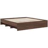  Krevetna konstrukcija s uzglavljem Smeđi hrast 200 x 200 cm | shoptok.hr