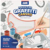 Junior Graffiti canvas, blind ram sa skicom, policijski auto, bela, 20x20cm | Eponuda.com