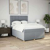 vidaXL Box spring posteljni z vzmetnico svetlo siv 140x190 cm blago | Shoptok.si