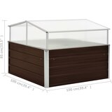 vidaXL Staklenik smeđi 100 x 100 x 85 cm od pocinčanog čelika | shoptok.hr