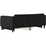  Dnevni krevet na razvlačenje s ladicama crni 90 x 190 cm baršun | shoptok.hr