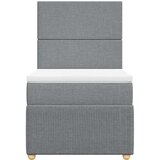  Okvir kreveta s oprugama i madrac svjetlosivi 90x200cm tkanina | shoptok.hr