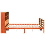 vidaXL Krevet s regalom za knjige bez madraca 200x200 cm masivno drvo | shoptok.hr