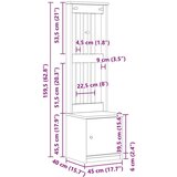 vidaXL Drvo za dvoranu SANDENS 45x40x159,5 cm puno drvo bor | shoptok.hr