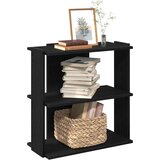 vidaXL Knjižna omara 3-nadstropna črna 60x30x80 cm inž. les | Shoptok.si