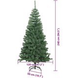 vidaXL Božično drevo med 300 LED z stojalom Zelena 240 cm PVC | Shoptok.si