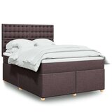 vidaXL Krevet s oprugama i madracem tamnosmeđi 140 x 190 cm od tkanine | shoptok.hr