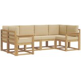  Set vanjskih sofa 6 kom. Bijela i bež Smeđa 245 x 128,5 x 73 cm | Shoptok.si