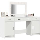 vidaXL set 3 bela mdf, steklo kompaktno toaletna miza pravokotna | Shoptok.si