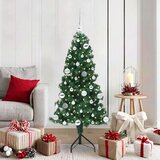 vidaXL Kotično umetno božično drevo Zelena 150 cm PVC in kovina | Shoptok.si