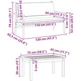  Sjedeća garnitura za vrt 2 pcs Antracit Čvrsto drvo akacije | shoptok.hr