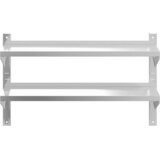  Zidna polica s 2 razine 100x23,5x60 cm srebrna nehrđajući čelik | shoptok.hr