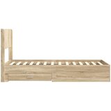  Krevetna konstrukcija s pohranom i uzglavljem Hrast sonoma Smeđa 90 x 200 cm | Shoptok.si