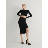 Reserved - Metalni pleteni džemper - crno | shoptok.hr
