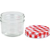  Staklenke za džem s bijelo-crvenim poklopcima 96 kom 110 ml | shoptok.hr