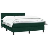 Box Spring krevet s madracem tamno zeleni 160x220 cm baršun | shoptok.hr
