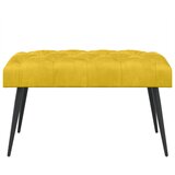  Klupa s gumbastim tkanjem Žuta 80 x 40 x 46 cm Baršun | shoptok.hr