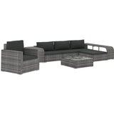 The Living Store Vrtna sedežna garnitura z blazinami 8-delna poli ratan siva - Vrtna Sedežna, (21422400) | Shoptok.si