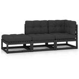 Maison Chic Seti vrtnega pohištva - Vrtna garnitura - Vrtni pohištvo set 3-delna z blazinami trdna borovina, (21810778) | Shoptok.si