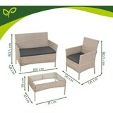 Gardlov Baštenski Set Klupa Sto i Fotelje Bež Ratan | Eponuda.com