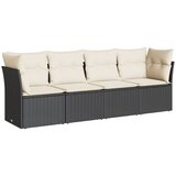  The Living Store Vrtna sedežna garnitura 4-delna z blazinami črna poli ratan - Vrtna Sedežna Garniture, (21446655) | Shoptok.si