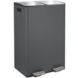 Spirella Temno siv jeklen koš za smeti za ločevanje odpadkov s pedalom 2x30 l Aliya – | Shoptok.si