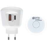 Prio Fast Charge Zidni punjač 20 W PD (USB C) + QC 3.0 (USB A) Noćno svjetlo bijelo Cijene