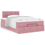 vidaXL Otomanski posteljni okvir z vzmetnico roza 120x190 cm žamet | Shoptok.si