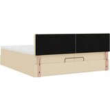  Otomanski posteljni okvir z vzmetnicami krem 200x200 cm blago, (21653311) | Shoptok.si