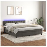  Box spring s madracem LED tamnosivi 160x200 cm baršun | shoptok.hr