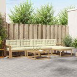  Set vanjskih sofa 6 kom. Bijela i krem Poliester | shoptok.hr