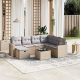  8-dijelni set vrtnih sofa s jastucima bež od poliratana | shoptok.hr